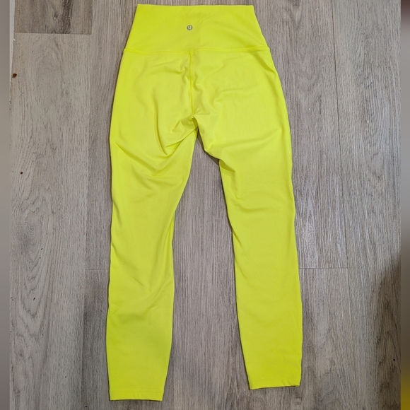 Lululemon Wunder Under High-Rise 25” Leggings Neon Yellow - Size 4 - Picture 2 of 8
